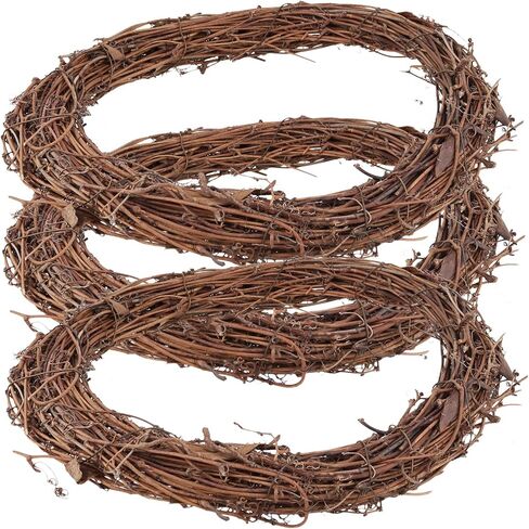 6 عبوات من أكاليل العنب مقاس 30.48 سم، أكاليل كرمة الروطان للحرف اليدوية، تعليق الباب الأمامي، الزفاف، ديكور الحفلات، بني in Kuwait