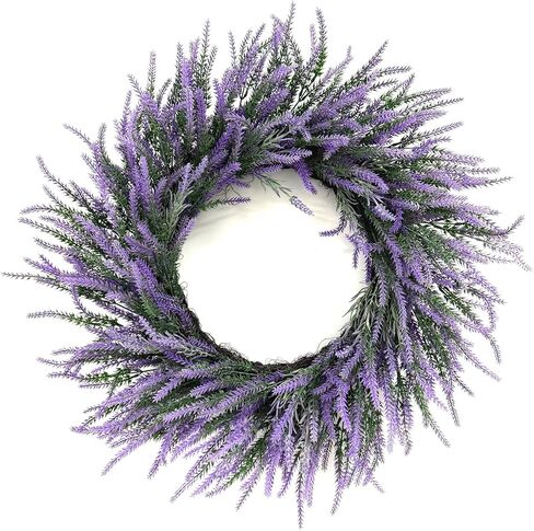 24 Inch Lavender Wreath for Front Door – Artificial Summer Wreath Porch & Wall Decor, Farmhouse Wedding, Indoor & Outdoor, Spring, Summer, Fall, All Seasons in Saudi Arabia