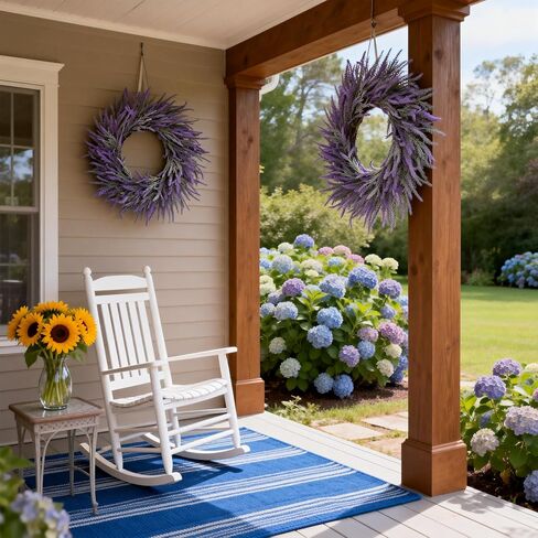 24 Inch Lavender Wreath for Front Door – Artificial Summer Wreath Porch & Wall Decor, Farmhouse Wedding, Indoor & Outdoor, Spring, Summer, Fall, All Seasons in Saudi Arabia