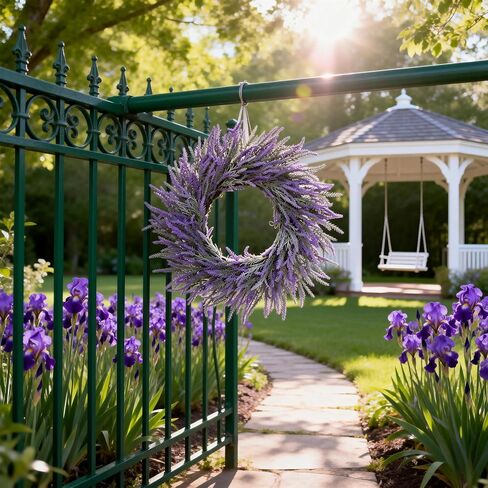 24 Inch Lavender Wreath for Front Door – Artificial Summer Wreath Porch & Wall Decor, Farmhouse Wedding, Indoor & Outdoor, Spring, Summer, Fall, All Seasons in Saudi Arabia