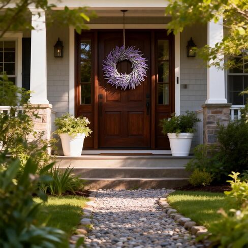 24 Inch Lavender Wreath for Front Door – Artificial Summer Wreath Porch & Wall Decor, Farmhouse Wedding, Indoor & Outdoor, Spring, Summer, Fall, All Seasons in Saudi Arabia