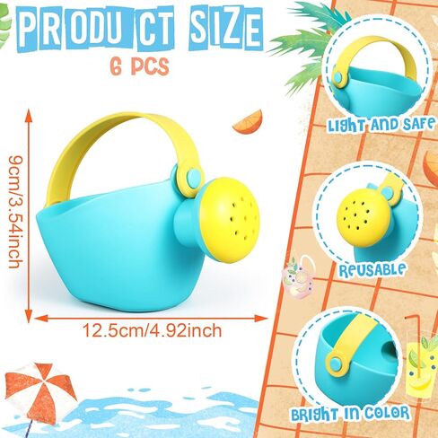 6 قطع يمكن سقاية مجموعة بلاستيكية صغيرة يمكن سقاية الشاطئ لعبة حمام طفل معدات البستنة لعبة لينة سقي دلو لفتاة صبي ألعاب الشاطئ لحديقة الشاطئ في الهواء الطلق in Kuwait