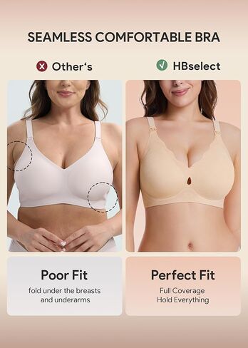 HBselect Nursing Bras for Breastfeeding Seamless Maternity Scalloped Jelly Bras Wireless Pregnancy Sleep Bralette in Kuwait
