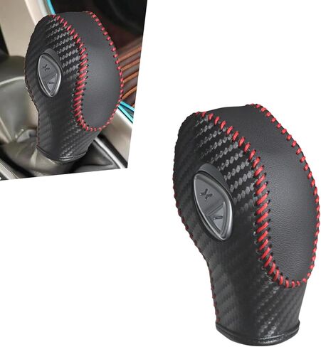 Car Gear Shift Knob Cover, Leather Scratch-Resistant Shift Knob Protective Cover, Premium-Texture Automotive Interior Accessory, Compatible with Ford Mondeo Escape Focus (Black) in Saudi Arabia