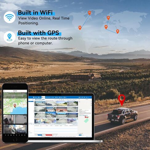 4ch 1080p نظام DVR Mobile مع شاشة تعمل باللمس 7 بوصات ، و WiFi GPS ، و 4 كاميرات رؤية ليلية مقاومة للماء ، ودعم SD Dual 512GB ، و G-Sensor و Remote Live View for RVs ، والشاحنات ، والشاحنات ، والمقطورات in Kuwait