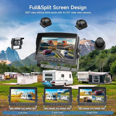 4ch 1080p نظام DVR Mobile مع شاشة تعمل باللمس 7 بوصات ، و WiFi GPS ، و 4 كاميرات رؤية ليلية مقاومة للماء ، ودعم SD Dual 512GB ، و G-Sensor و Remote Live View for RVs ، والشاحنات ، والشاحنات ، والمقطورات in Kuwait