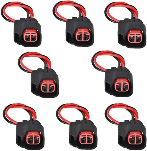 Fuel Injector Connector Pigtail Fuel Injectors Set of 8 5013995AA 5161919AA Car Accessories Fuel Injector Wiring Harness Compatible with Buick Cadillac Dodge Ford Chevy GMC Ram (8PCS) in Saudi Arabia