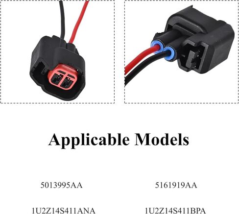 Fuel Injector Connector Pigtail Fuel Injectors Set of 8 5013995AA 5161919AA Car Accessories Fuel Injector Wiring Harness Compatible with Buick Cadillac Dodge Ford Chevy GMC Ram (8PCS) in Saudi Arabia