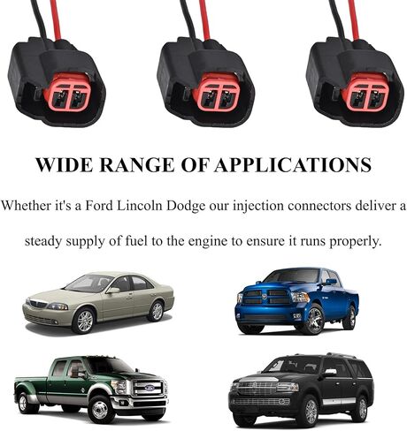 Fuel Injector Connector Pigtail Fuel Injectors Set of 8 5013995AA 5161919AA Car Accessories Fuel Injector Wiring Harness Compatible with Buick Cadillac Dodge Ford Chevy GMC Ram (8PCS) in Saudi Arabia