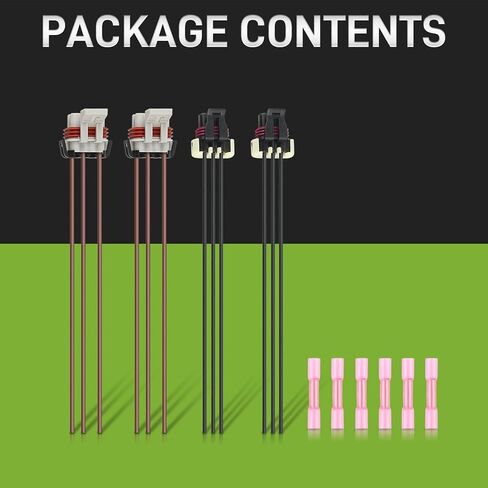 2 x Headlight & Turn Signal Wiring Harness with 6 pcs Heat Shrink Wire Connectors Compatible with Freightliner Columbia Truck 2005-2012 224396007 41100-02 224-396-007 (11.81inch) in Saudi Arabia