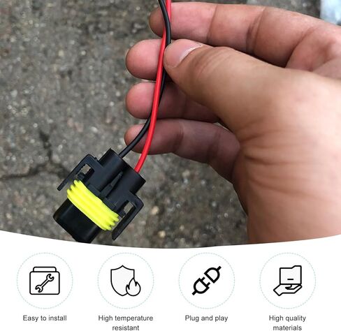 2 PCS Wiring Harness Headlight Socket, 9005 9006 9012 HB3 HB4 Nylon Female Adapters Pigtail Sockets, Wire Connector Plug Replacement Part for Driving Lights Fog Lamps in Saudi Arabia