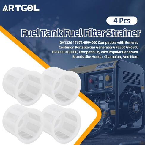4 Pcs Fuel Tank Fuel Filter Strainer 0H1326 17672-899-000 Compatible with Generac Centurion Portable Gas Generator GP5500, Compatibility with Popular Generator Brands Like Honda, Champion, And More in Kuwait
