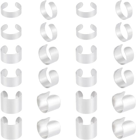 UNICRAFTALE 30Pcs 3 Sizes Stainless Steel Adjustable Cuff Rings Metal Open Finger Rings Wide Band Rings for Women Men Simple Finger Ring Jewelry 6/10/15mm Wide in Saudi Arabia