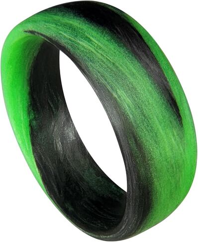 حلقة متوهجة رخامية من ألياف الكربون باللون الأخضر، لمسة نهائية غير لامعة أو شديدة اللمعان، شريط مستدير، يتوهج في الظلام، متين، مقاوم للماء، مقاسات 4-16، عرض نطاق مخصص in Kuwait