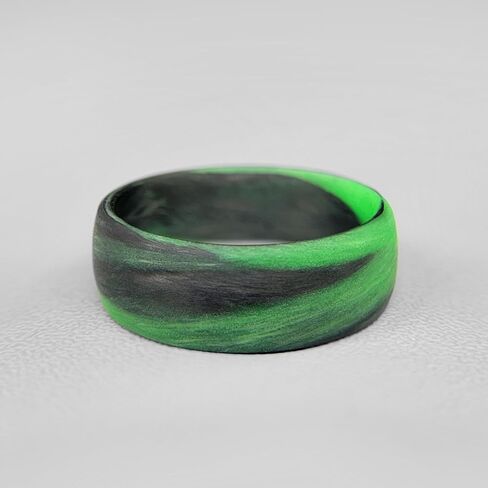 حلقة متوهجة رخامية من ألياف الكربون باللون الأخضر، لمسة نهائية غير لامعة أو شديدة اللمعان، شريط مستدير، يتوهج في الظلام، متين، مقاوم للماء، مقاسات 4-16، عرض نطاق مخصص in Kuwait
