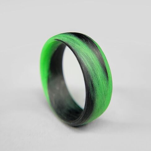 حلقة متوهجة رخامية من ألياف الكربون باللون الأخضر، لمسة نهائية غير لامعة أو شديدة اللمعان، شريط مستدير، يتوهج في الظلام، متين، مقاوم للماء، مقاسات 4-16، عرض نطاق مخصص in Kuwait