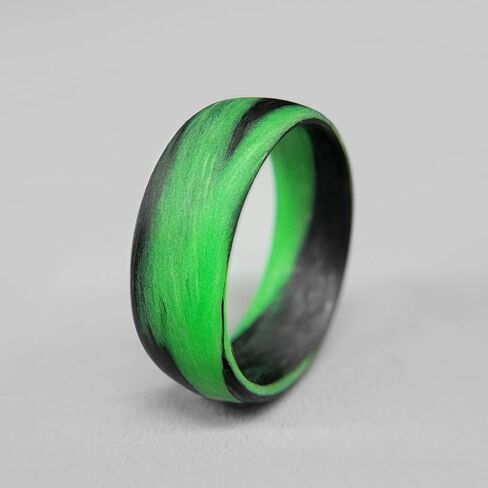 حلقة متوهجة رخامية من ألياف الكربون باللون الأخضر، لمسة نهائية غير لامعة أو شديدة اللمعان، شريط مستدير، يتوهج في الظلام، متين، مقاوم للماء، مقاسات 4-16، عرض نطاق مخصص in Kuwait