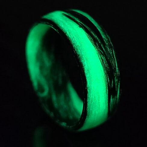 حلقة متوهجة رخامية من ألياف الكربون باللون الأخضر، لمسة نهائية غير لامعة أو شديدة اللمعان، شريط مستدير، يتوهج في الظلام، متين، مقاوم للماء، مقاسات 4-16، عرض نطاق مخصص in Kuwait