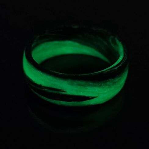 حلقة متوهجة رخامية من ألياف الكربون باللون الأخضر، لمسة نهائية غير لامعة أو شديدة اللمعان، شريط مستدير، يتوهج في الظلام، متين، مقاوم للماء، مقاسات 4-16، عرض نطاق مخصص in Kuwait