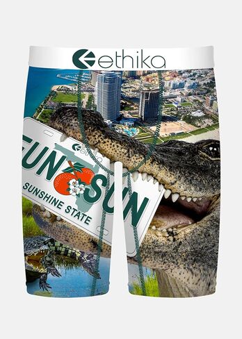 ملابس داخلية بوكسر للرجال من Ethika، طول الركبة، ملابس داخلية قابلة للتمدد في 4 اتجاهات مع مطبوعات جرافيك - Florida Man in Saudi Arabia