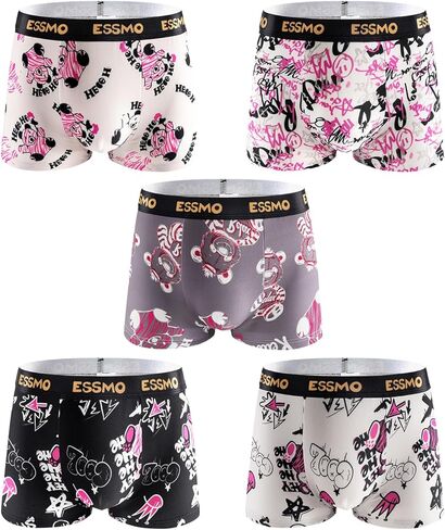 5 Pack Men's Boxer Briefs Set Moisture-Wicking 4-Way Stretch Soft Comfort Support Underwear for Running in Saudi Arabia
