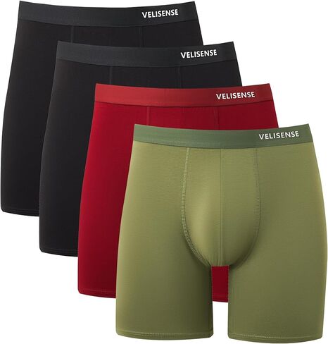 Men's Underwear Soft Anti-Friction Cotton Boxer Briefs for Men 4 Pack, Breathable, Tagless in Saudi Arabia