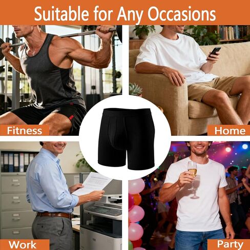 4 Pack Men's Boxer Briefs with Fly Moisture, Breathable Underwear with No Ride-Up Legs & Wide Elastic Waistband in Saudi Arabia