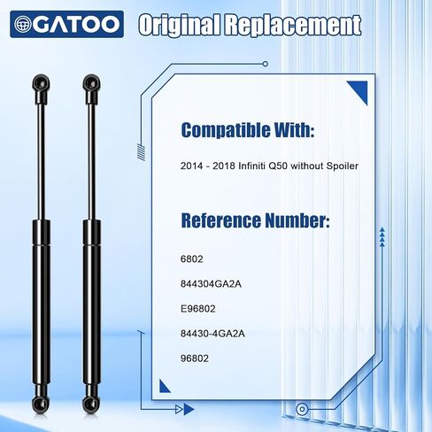 Trunk Lift Supports Struts Shocks Gas Springs Compatible with Infiniti Q50 2014 2015 2016 2017 2018 Rear Liftgate Tailgate Dampers Without Spoiler, Replaces 84430-4GA2A 6802(2.0L 3.0L 3.5L 3.7L) in Saudi Arabia