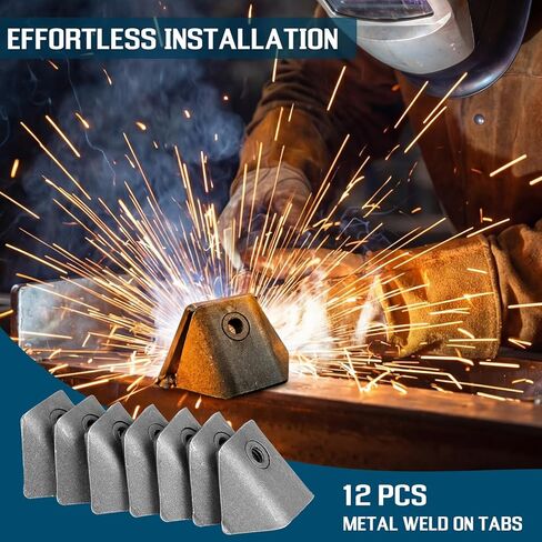 Shimeyao 12 Pcs Metal Weld on Tabs 1/4 Turn Fastener Weld Tabs 1/4"-20 Thread Accessories Gauge Steel Angle Iron Mount Plate Heavy Duty Reinforcement 1/8" Thick Steel for Metal Processing in Saudi Arabia