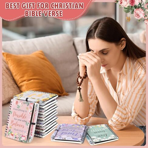 48 قطعة/24 مجموعة من دفاتر الملاحظات الحلزونية من مجلة الصلاة المسيحية مع أقلام، مجلة الصلاة، آية الكتاب المقدس الدينية، يوم الأم، الأسبوع المقدس، دفتر حلزوني للنساء والرجال، مدرس عضو الكنيسة in Kuwait