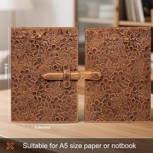 Thryxop Leather Bound Journal - 8.8 x 6.3 inches, 68 Pages Sketchbook for Writing, Drawing, Bookkeeping & Travel, Luxury Diary Gift for Women & Men, Brown in Saudi Arabia