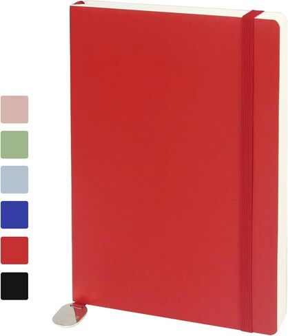 WETLOTE A5 Journal Notebook，Soft Cover - 5.6"x8.25" Line/Grid/Blank, 208 Pages, Soft Leather Journal for Home, Work & School(red,check) in Kuwait