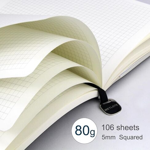 WETLOTE A5 Journal Notebook，Soft Cover - 5.6"x8.25" Line/Grid/Blank, 208 Pages, Soft Leather Journal for Home, Work & School(red,check) in Kuwait