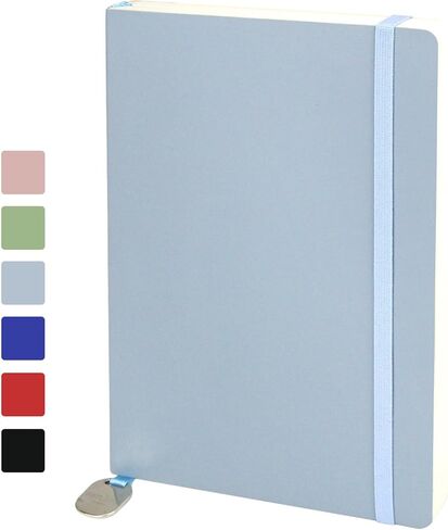 دفتر يوميات WETLOTE A5، غطاء ناعم - خط/شبكة/فارغ 5.6 بوصة × 8.25 بوصة، 208 صفحة، مجلة جلدية ناعمة للمنزل والعمل والمدرسة (أحمر، مربع) in Saudi Arabia