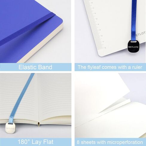 WETLOTE A5 Journal Notebook，Soft Cover - 5.6"x8.25" Line/Grid/Blank, 208 Pages, Soft Leather Journal for Home, Work & School(red,check) in Kuwait