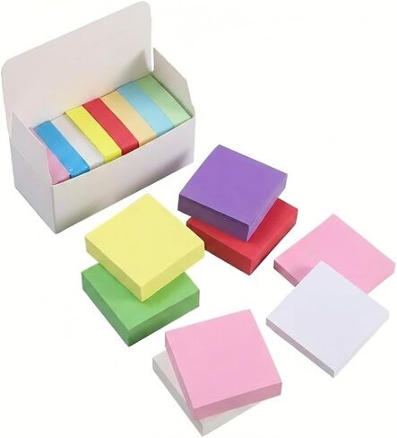 600 Sheets Multi-Color Sticky Notes, 11 Assorted Colors Self-Adhesive Square Memo Pads, Removable Note Paper for Quick Messages and Reminders in Saudi Arabia