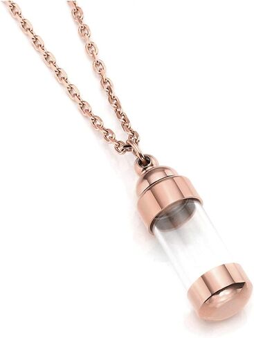Zysta Acrylic Cylinder Urn Necklaces for Ashes Clear Glass Tube Vial Creamation Necklace Ash Urns Locket Pendant Keepsake Memorial Jewelry in Saudi Arabia