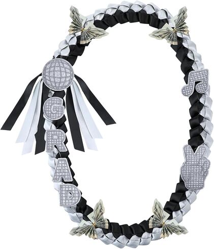2026 Graduation Leis Class of 2026 Grad Ribbon 47 بوصة قلادة مضفرة مزدوجة مصنوعة يدويًا من Money Leis إكسسوارات حفلات التخرج لخريجي كلية المدرسة الثانوية in Saudi Arabia
