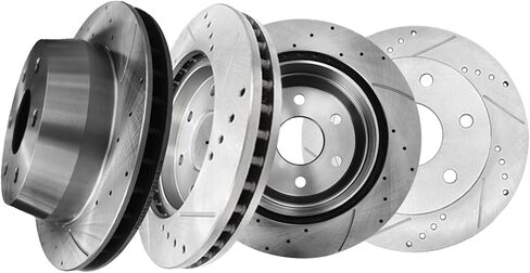 PM Auto Set of 4 Front 331mm-Rear 330mm Drilled Slotted Brake Disc Rotors Replacement For 2000-2006 GMC Yukon XL 1500 6 Stud Wheel in Saudi Arabia
