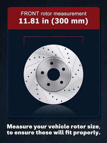 Allcombo 11.81 "دوارات الفرامل الأمامية لـ 2006-2010 2011 2012 2013 2014 2015 2016 Hyundai Sonata، لـ Veloster Tucson، Kia Forte Koup Forte5 Rondo Optima Sportage استبدال الفرامل المشقوقة 31427 in Saudi Arabia