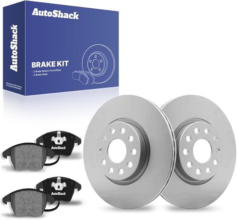AutoShack Front Vented Drilled & Slotted E-Coated Brake Rotors + Premium Ceramic Pads 6-PC Brake Kit Replacement for 2014 Volkswagen Jetta 2011 Volkswagen Jetta ShadowGuard 12.28" (311.8 mm) in Saudi Arabia