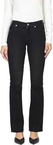 DEAR JOHN Jaxtyn Bootcut Jeans for Women Mid-Rise Full Length Inseam Clean Hem Comfort Stretch Denim – Black Brushed – 28 in Kuwait