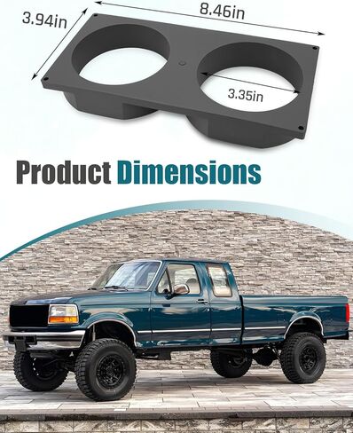 حامل أكواب مزدوج لوحدة التحكم المركزية OBS يناسب OBS Ford F250 F350 1992 1993 1994 1995 1996 1997، حامل أكواب مزدوج أسود in Saudi Arabia