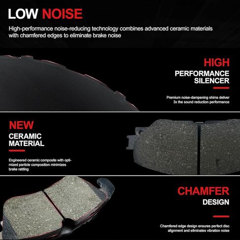 Front Rear Ceramic Brake Pads Set for2012-2016 for Chrysler Town & Country,2012-2016for Dodge Grand Caravan,2012-2016 for Dodge Journey,2012-2015for Ram C/V,2012-2013 for Volkswagen Routan in Kuwait