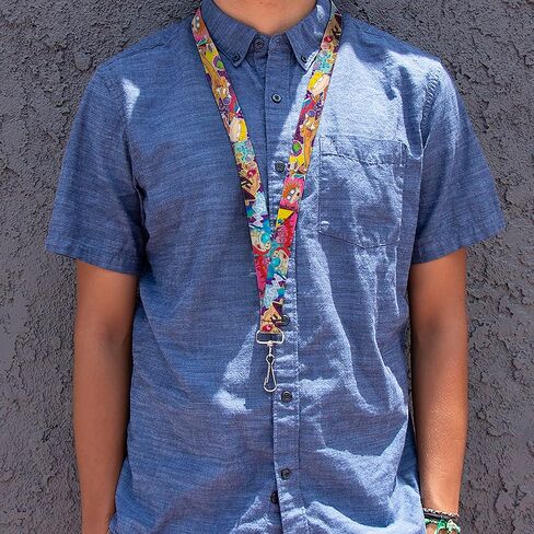 Buckle-Down Nickelodeon Lanyard, Nick 90s Rewind Characters and Logo Collage, Elastic in Saudi Arabia