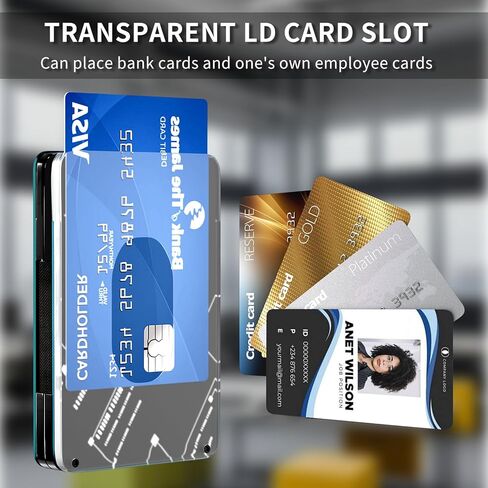 Ultra-Thin Aluminum Mens Wallet with RFID Blocking, Slim Minimalist Wallet for Men with Money Clip Card Wallet with ID Holder, Blue in Saudi Arabia
