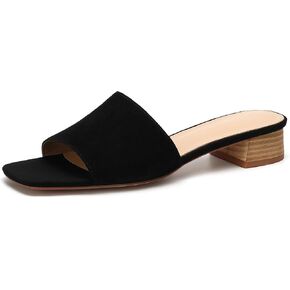 VICKI·VICKI صنادل نسائية من الجلد السويدي، كعب منخفض عند الأصابع ومقدمة مفتوحة سهلة الارتداء للنساء، نعل داخلي من الإسفنج الذكي، صنادل يومية كاجوال أنيقة in Kuwait