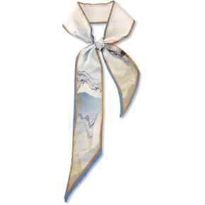 Skinny Silk Scarf Women Narrow Long Neckerchief Flower Print Chinese Style Painting Pattern Neck Tie Hair Scarf in Kuwait