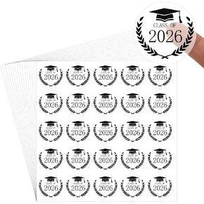 500 Pcs Class of 2026 Graduation Stickers 1.6inch Gold Foil Graduation Envelope Invitation Seal Label Sticker Self-Adhesive Congrats Grad Cap Hat Decal for Senior College Grad Party Favor in Saudi Arabia