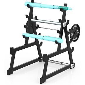Metal Squat Rack Pen Holder with 8 Slots Mini Metal Barbell & Plastic Weight Blocks Holder Mini Barbell Desk Toy Funny Office Decor for Men Women Cool Pen Holder Gifts for Men (Black) in Saudi Arabia